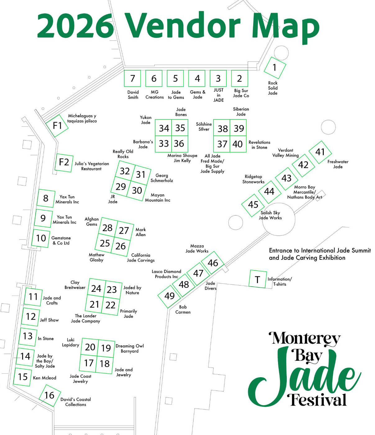 2026 Monterey Bay Jade Festival Vendor Map