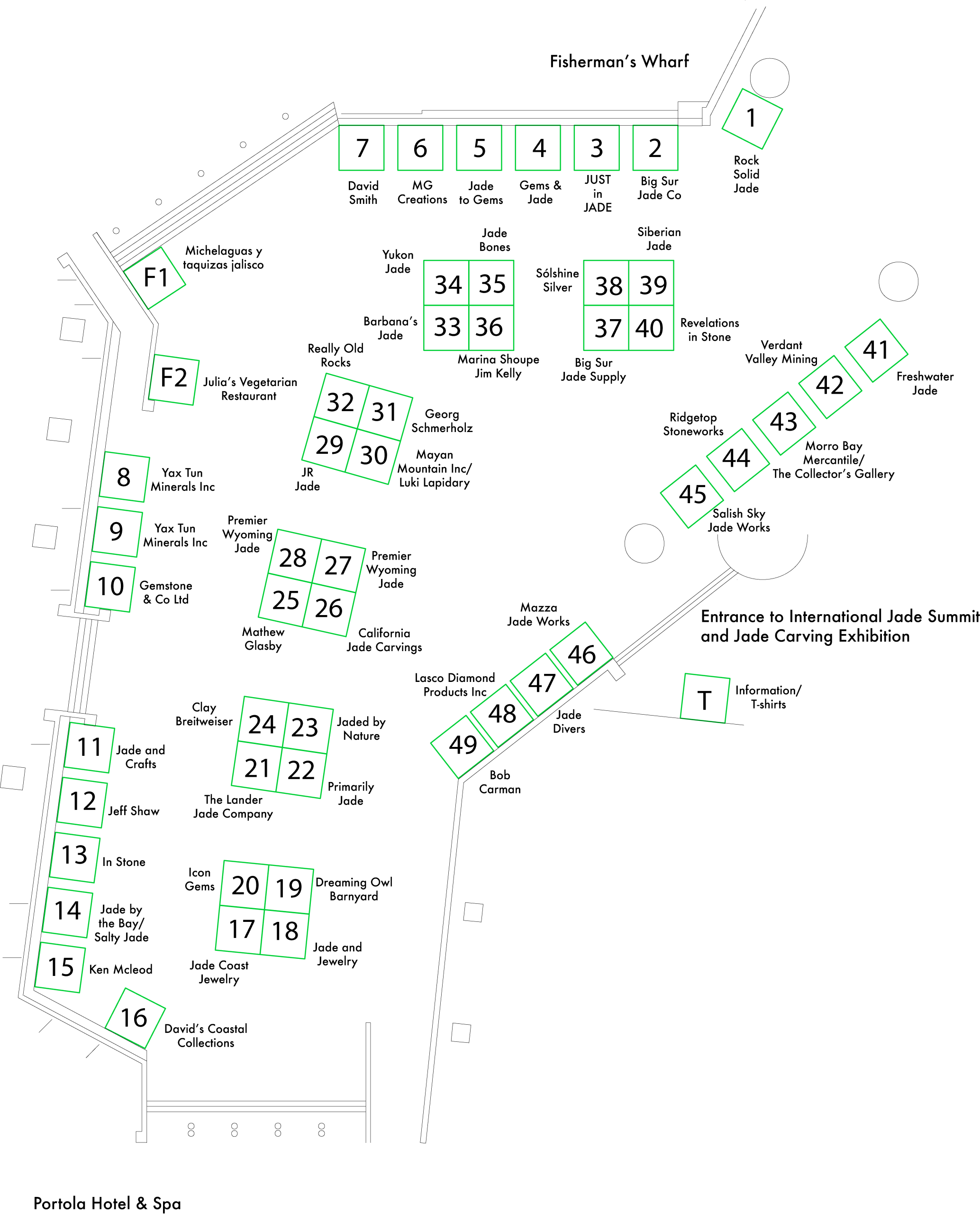 2027 Vendor Booth Map for Monterey Bay JAde Festival